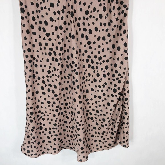 Nasty Gal‎ Size 4 Skirt Cheetah Print Side Zip Midi Chiffon Maeve Black 1300 - Picture 5 of 6